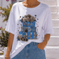 Curvy T-Shirt Travel Love Weiß | Damen Shirt mit Koffer Print | 40–48