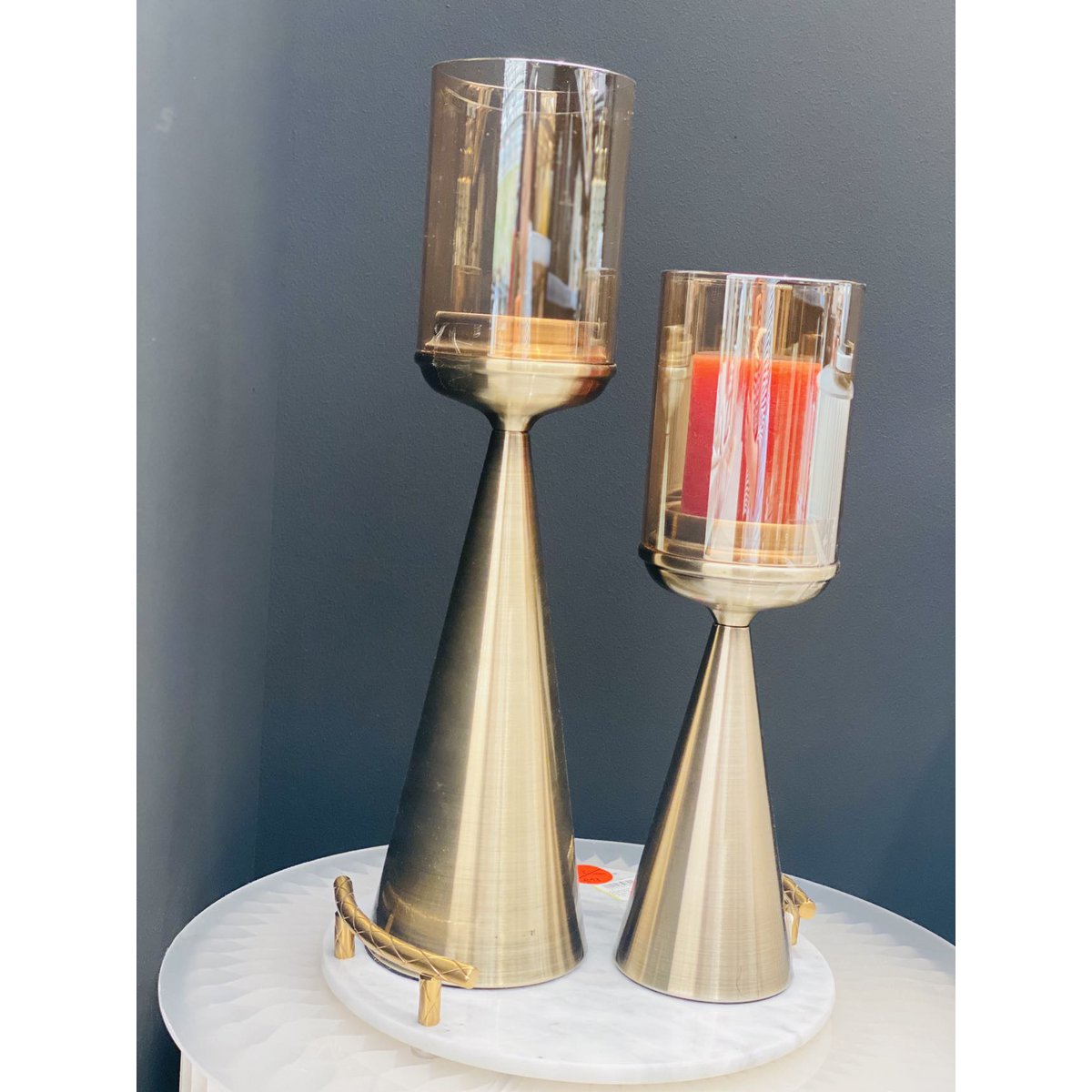 KERZENHALTER | GLAS | GOLD