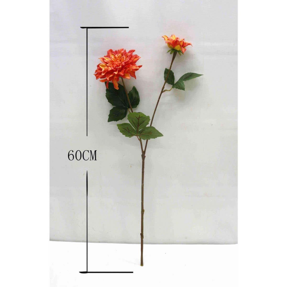 Kunstblume Dahlie orange rot 60 cm