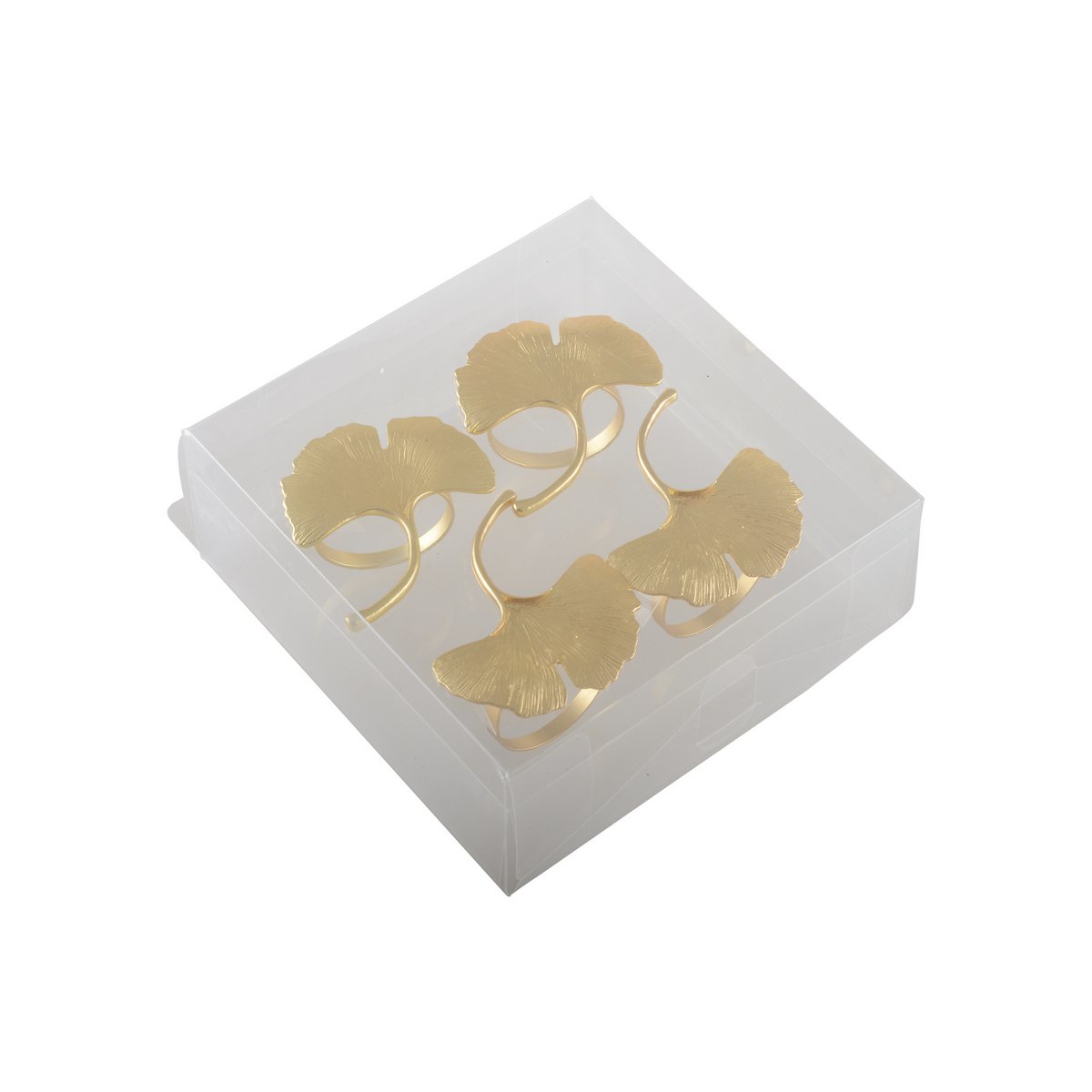 GINKGO GOLD SERVIETTENRINGE – 4ER-SET