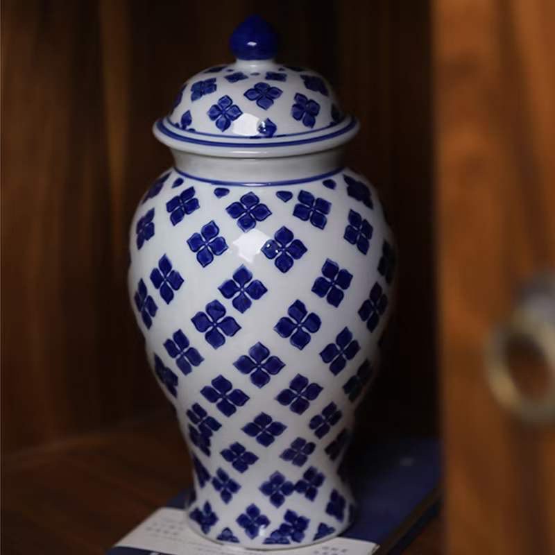 M-SIZE Blue and White Porcelain Flower Vase (For Kitchen Home)