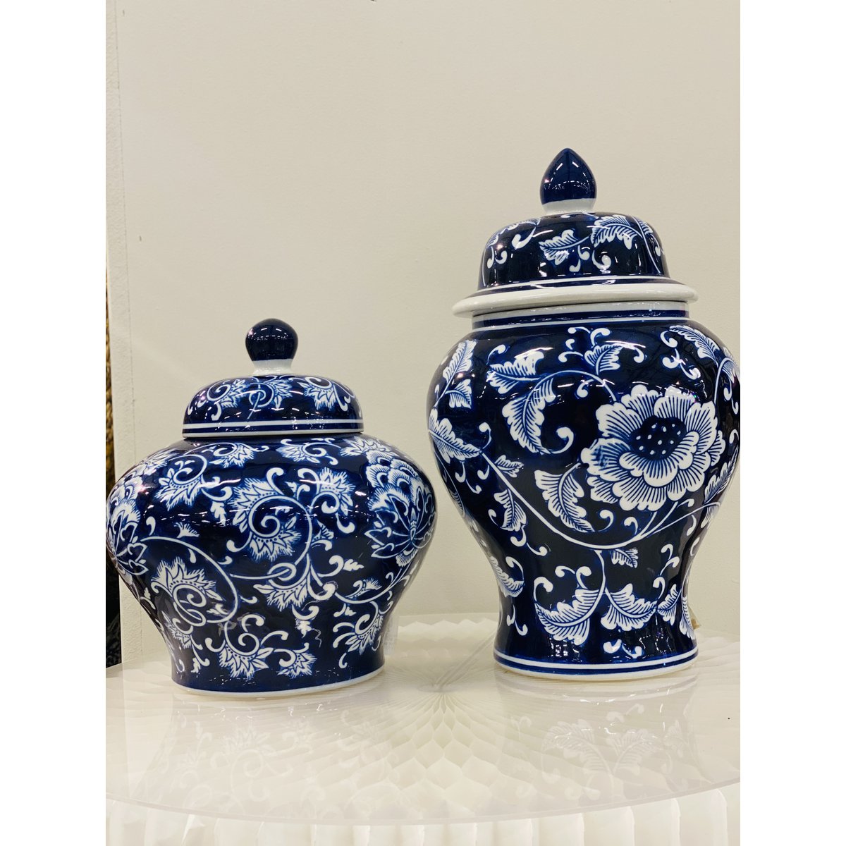 GROßE Größe - Blaue und weiße ZH01 Porzellan-Blumenvase (für die Küche zu Hause)