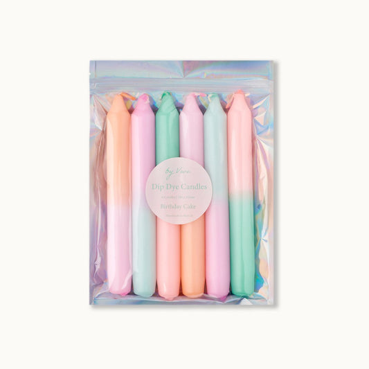 Dip Dye Candles im Set: Birthday Cake