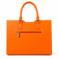 Statement Shopper Damen Orange – Canvas & Lederoptik Handtasche | 30x27 cm