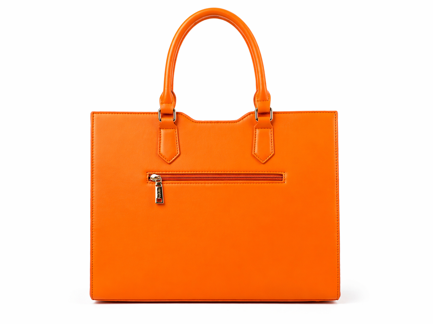 Statement Shopper Damen Orange – Canvas & Lederoptik Handtasche | 30x27 cm