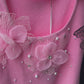 Blumen-Top Rosa mit Perlenbesatz – Romantisches Sommertop mit 3D-Blüten 34-38