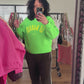 Damen Oversize Sweatshirt Neonfarben – Le Marais Paris Pullover mit 3D-Print | Trend Statement