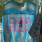 Yippie Hippie Damen Langarmbluse Blau-Weiß mit Wellenmuster & Ciao Bella Print – Baumwolle