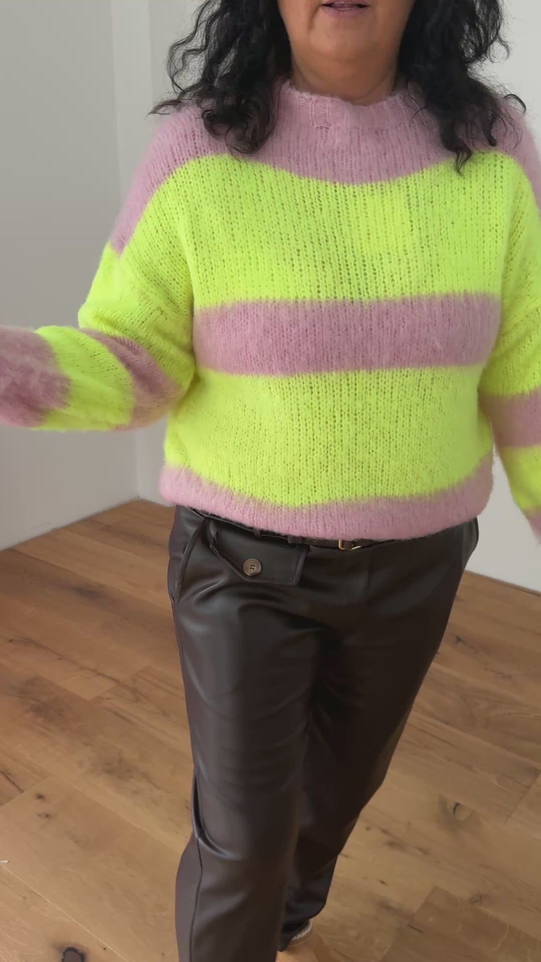 Pullover Neongelb Rosa