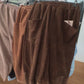 Damen Cordoptik Hose mit Gummibund, Seitentaschen und schrägem Beinabschluss – Einheitsgröße 38–44 – Beige, Schwarz, Goldbraun, Dunkelbraun