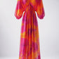 Ibiza Sommerkleid Damen – Langes Maxikleid Pink Orange (38-42)