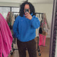 Oversize Hoodie Blau Unisex mit „Break“ Print – Kapuzenpullover Damen & Herren mit Kängurutasche (S–2XL)