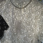 Elegante Spitzenbluse Weiß mit Stehkragen – Luxus Damenbluse Vintage Style Gr.S