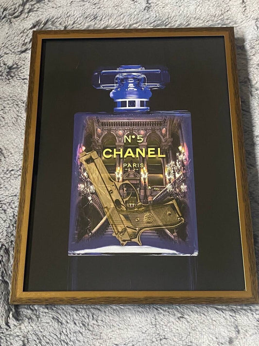 Chanel N*5 blau Bild Inkl. Rahmen