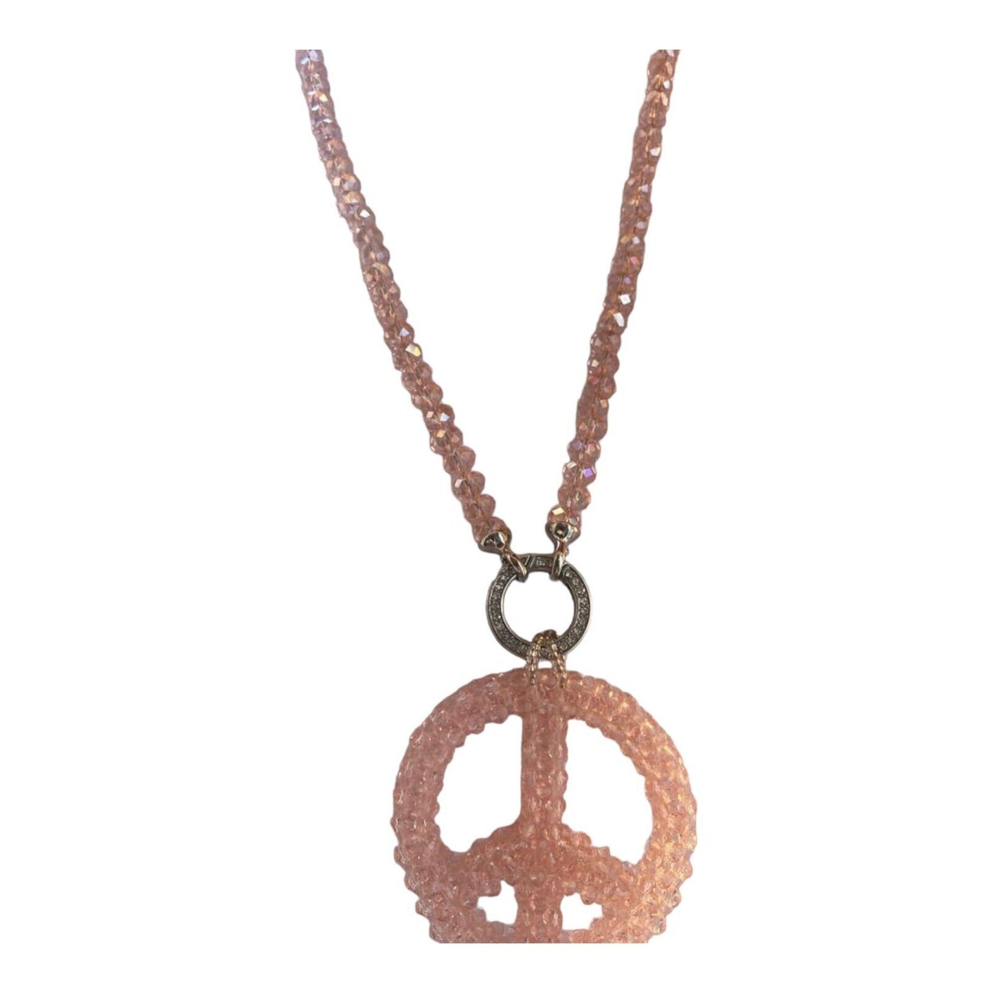 Kette, PEACE, apricot/pink, 30 cm Länge, Steine, Neu mit Etikett! - Boutique in Heaven